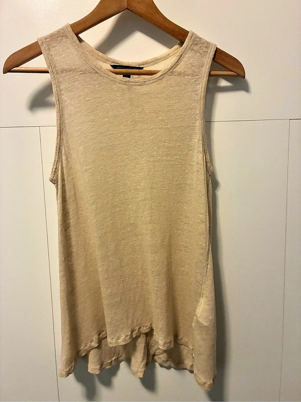Banana Republic Sleeveless Linen Blend Tunic Rank Petite Small in Goldish-Beige
